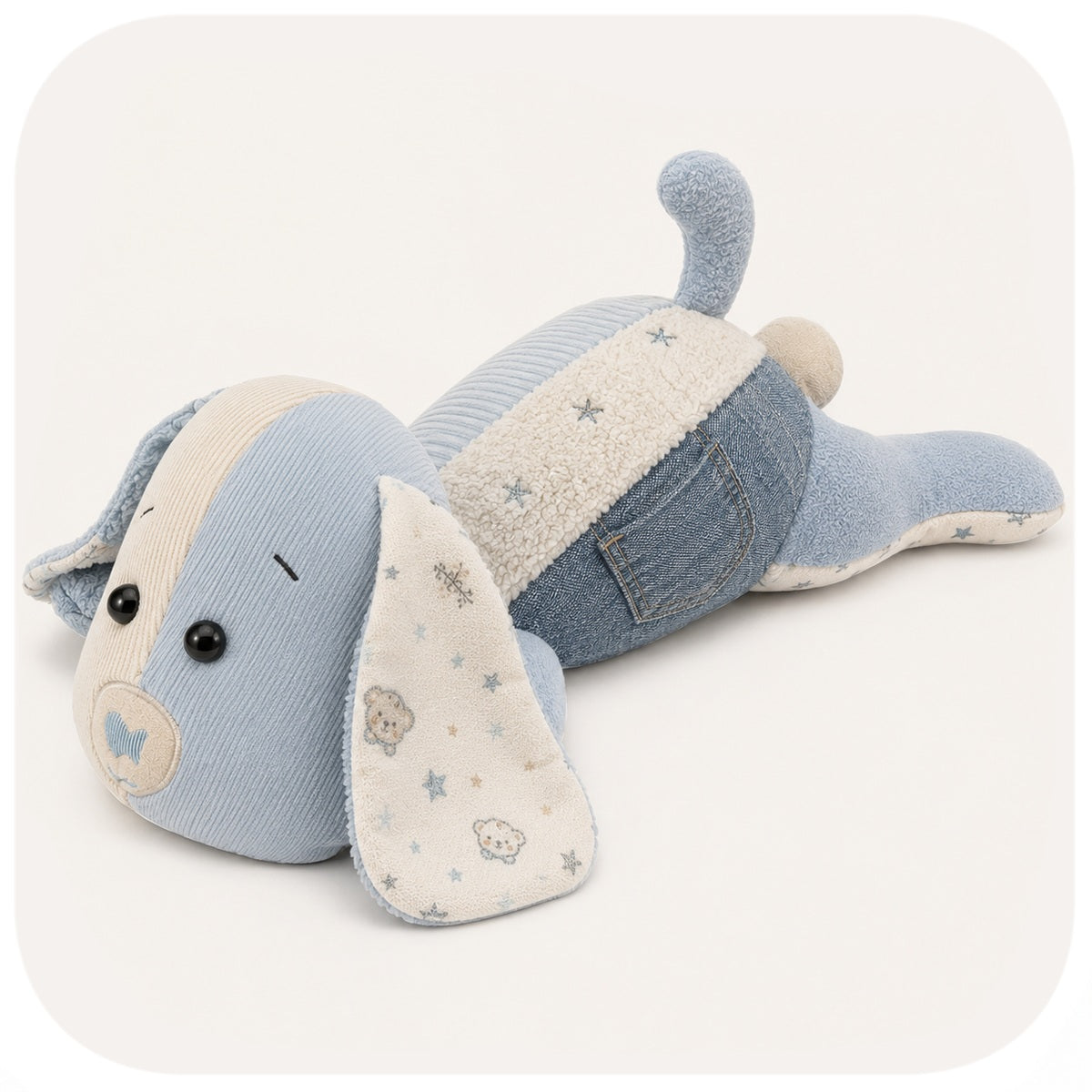 Memory cane cucito a mano con tutine bambino