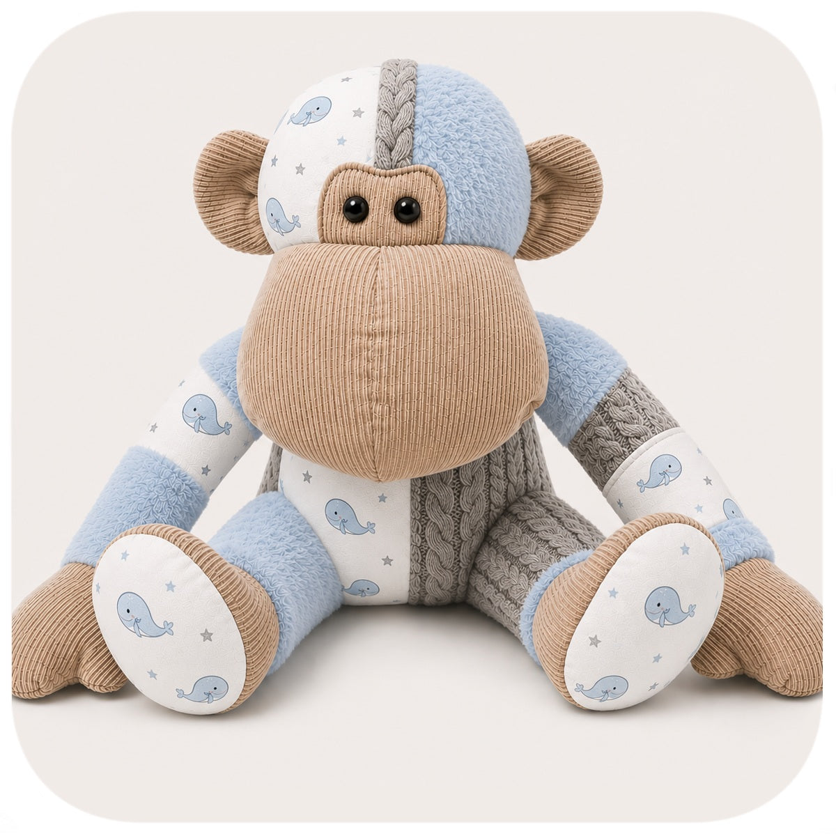 Peluche gorilla  scimmia ricordo realizzato con vestitini neonato